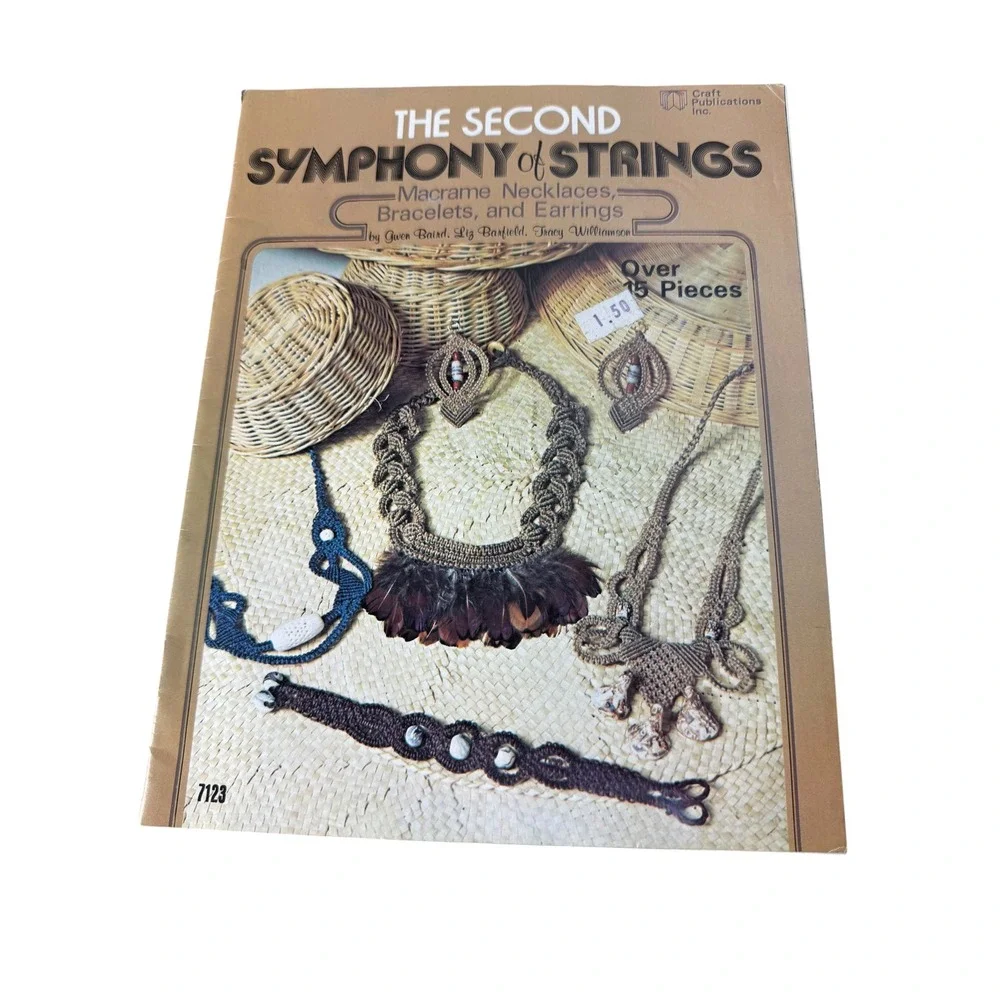 Lot of 8 Vintage Macrame Pattern Books 70s 80s Purses Jewelry Decor Retro Boho